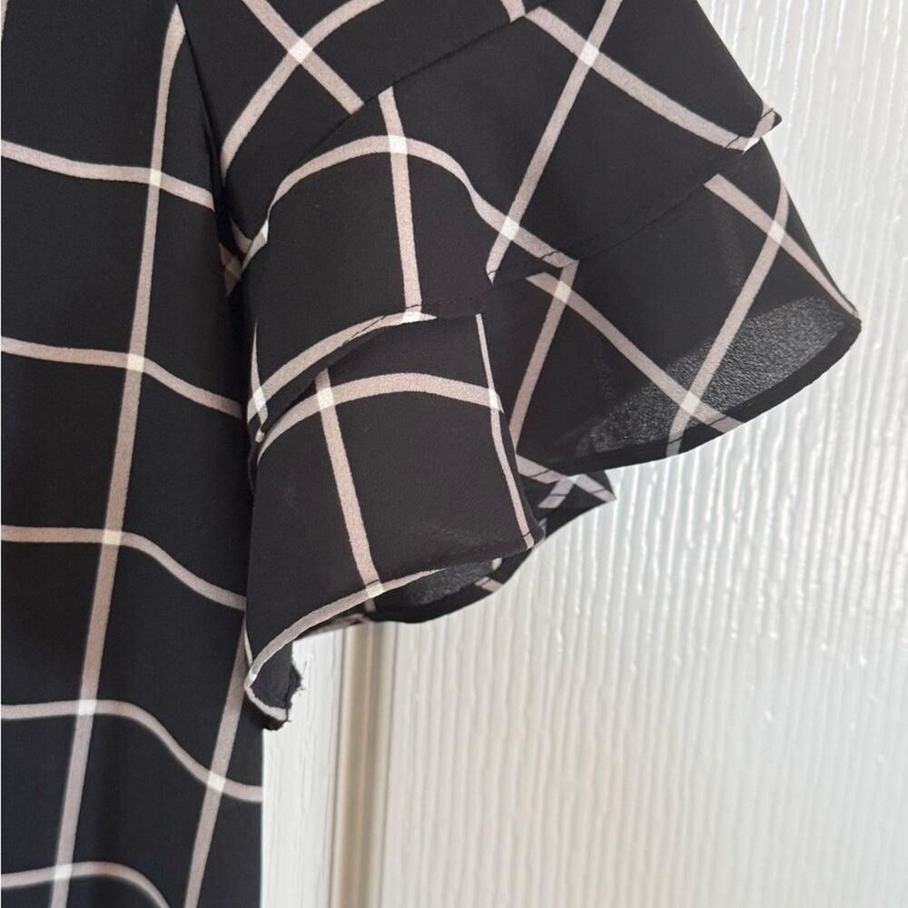Worthington Black & White Grid Blouse, Career, Timeless, Chic Lightweight Medium - Picture 5 of 5